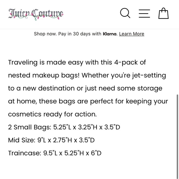 NWT DEADSTOCK Juicy Couture Neon 4 Piece Nested Travel Bag Set - Picture 4 of 4